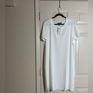 NEW Karen Scott Whie Lace-Up Shift Dress Size 1X
